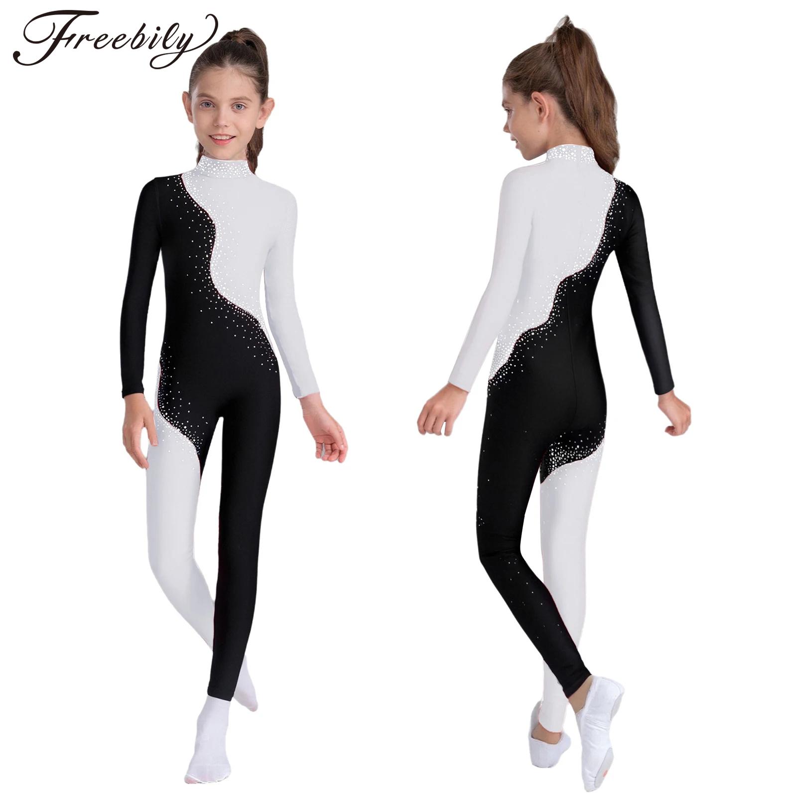 Yoga Fitness Model - Justaucorps pour filles avec strass brillants,