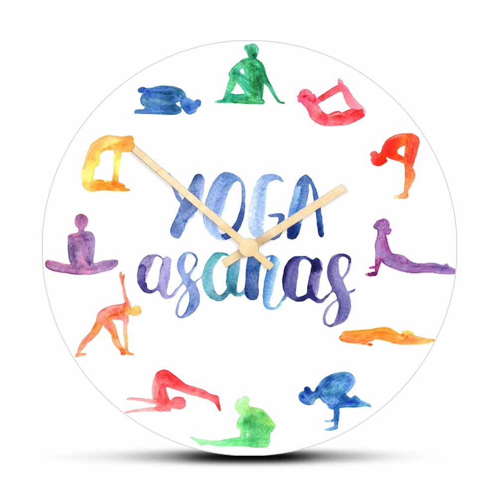 Yoga Fitness Watch - Horloge murale de Yoga Asanas, Design