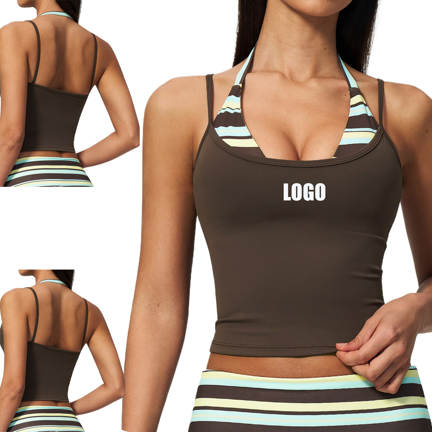 Soutien-gorge de sport pour fe - Yoga Fitness Logo Design avis et prix