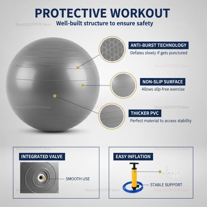 Ballon de yoga anti-éclatement - Exercise Ball Stability avis et prix