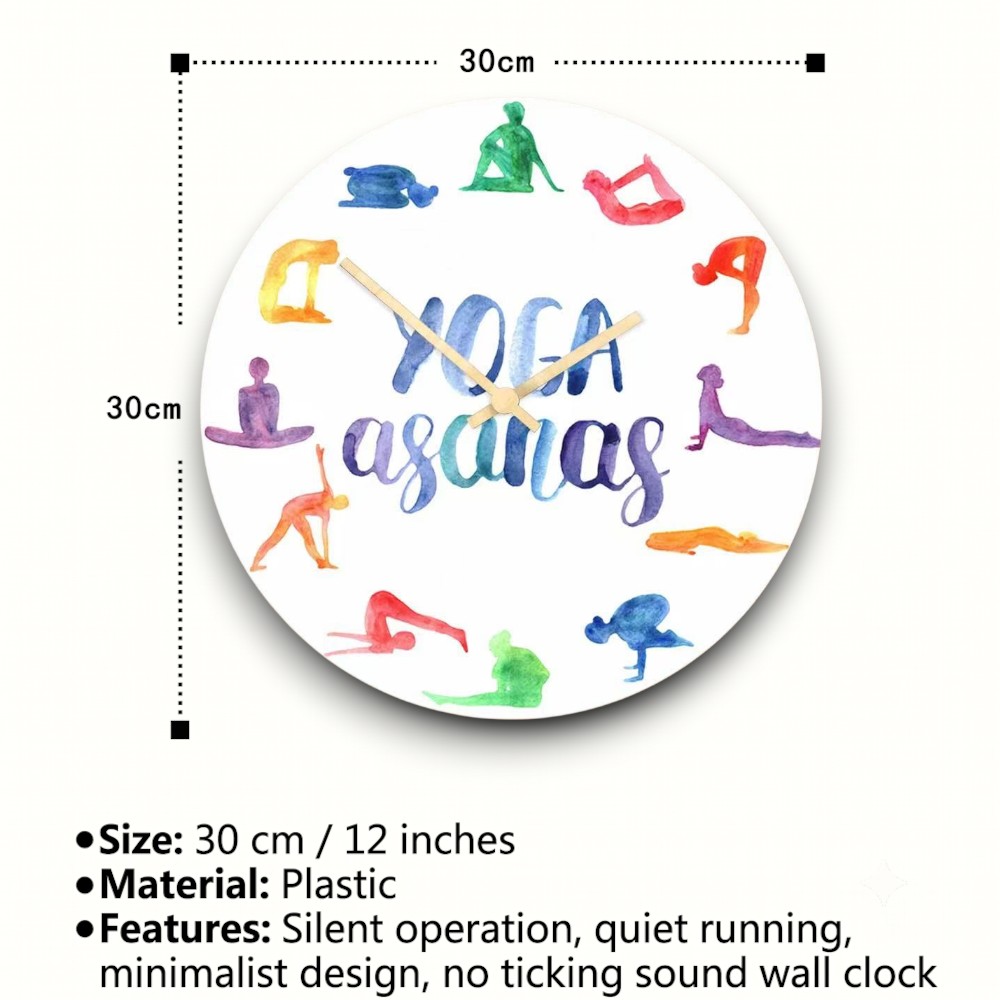 Horloge murale Yoga Asanas en  - Yoga Fitness Watch avis et prix