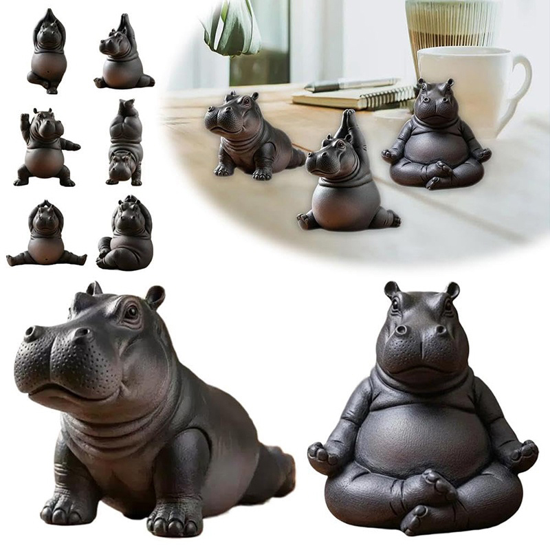 Statue d'hippopotame de maître - Yoga Fitness Model avis et prix