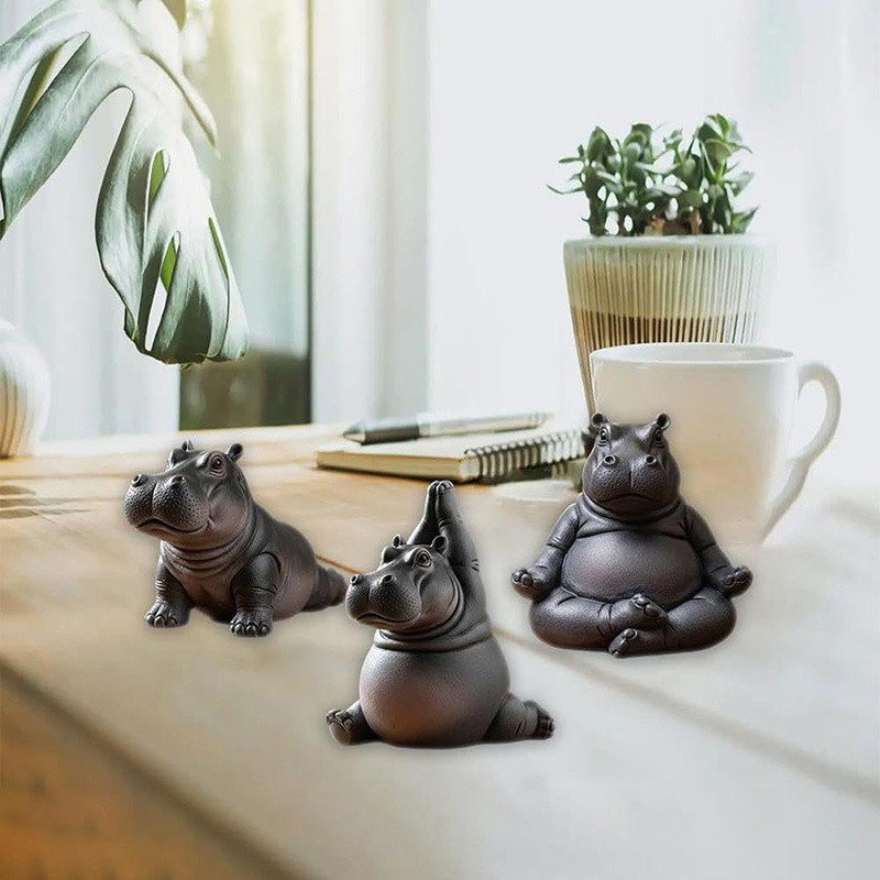 Statue d'hippopotame de maître - Yoga Fitness Model avis et prix