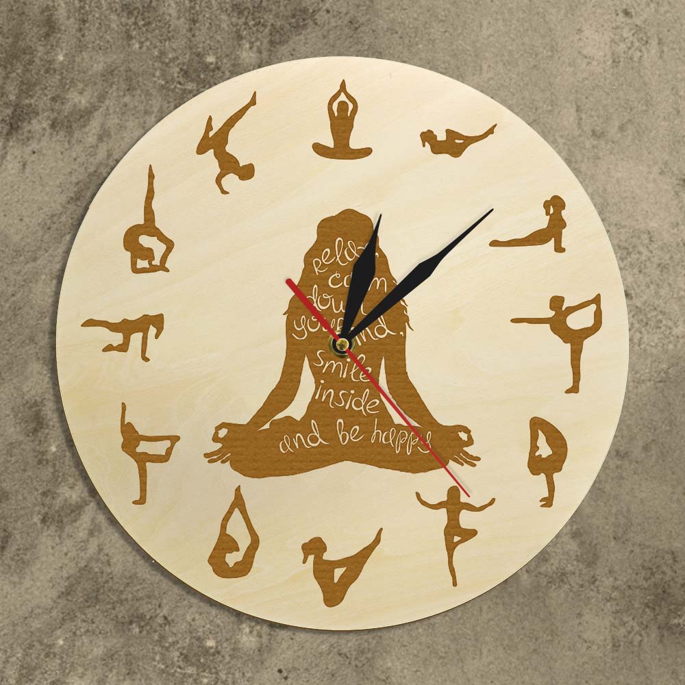 Horloge murale de Yoga en bois - Yoga Fitness Watch avis et prix