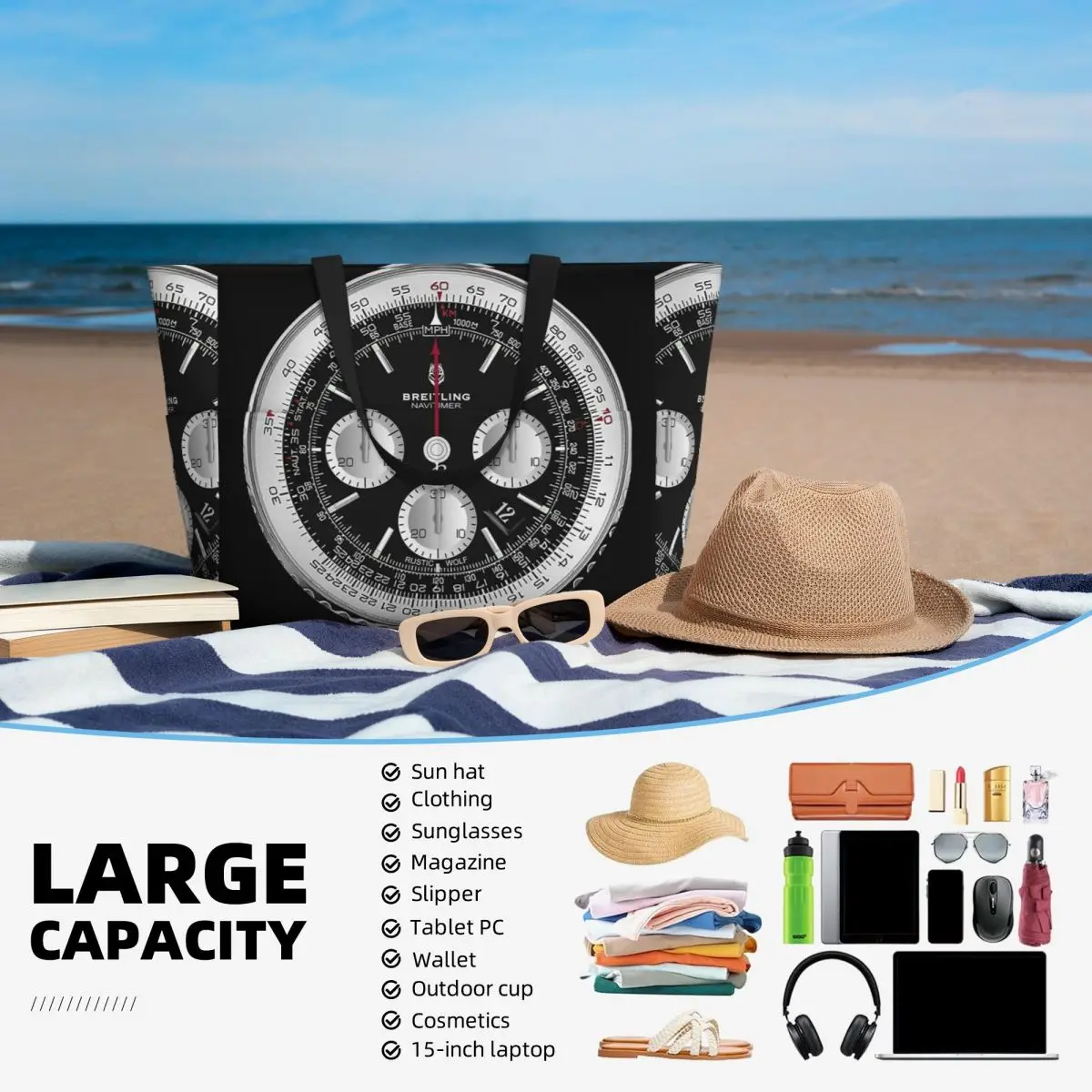 Sac de plage noir de luxe avec - Yoga Fitness Watch avis et prix